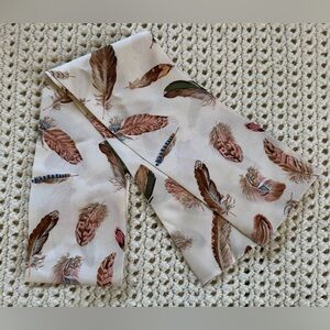 Feather Print Hair/Neck/Handbag/Waist Scarf Wrap